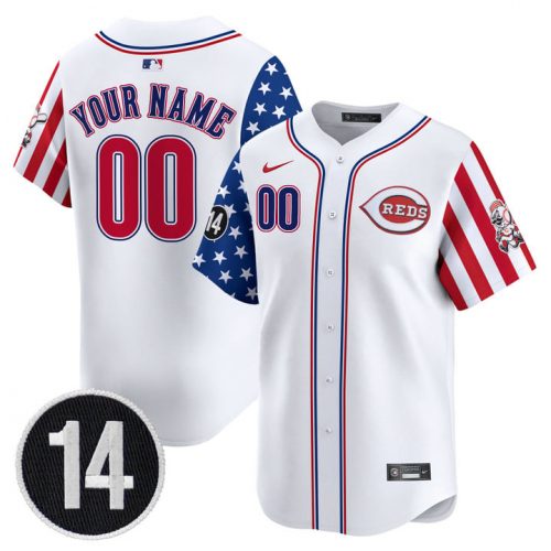 Cincinnati Reds 2025 Independence Day Vapor Premier Limited Custom Jersey – Pete Rose Patch – All Stitched