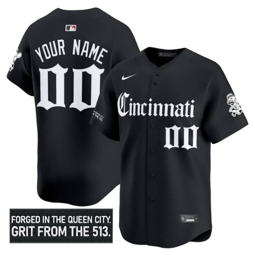 Cincinnati Reds ‘Gothic Queen City Edition’ Personalied Baseball Jersey