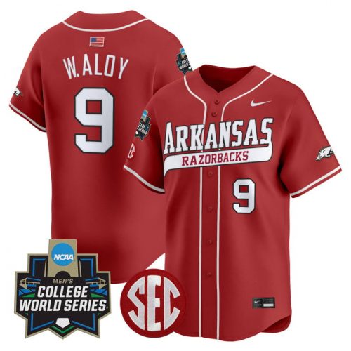 Men’s Arkansas Razorbacks 2025 World Series Vapor Premier Limited Jersey – All Stitched