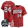 Men’s Arkansas Razorbacks 2025 World Series Vapor Premier Limited Jersey – All Stitched