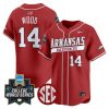 Men’s Arkansas Razorbacks 2025 World Series Vapor Premier Limited Jersey – All Stitched