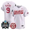 Men’s Arkansas Razorbacks 2025 World Series Vapor Premier Limited Jersey – All Stitched