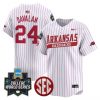 Men’s Arkansas Razorbacks 2025 World Series Vapor Premier Limited Jersey – All Stitched