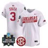 Men’s Arkansas Razorbacks 2025 World Series Vapor Premier Limited Jersey – All Stitched