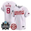 Men’s Arkansas Razorbacks 2025 World Series Vapor Premier Limited Jersey – All Stitched