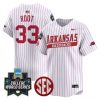 Men’s Arkansas Razorbacks 2025 World Series Vapor Premier Limited Jersey – All Stitched