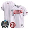 Men’s Arkansas Razorbacks 2025 World Series Vapor Premier Limited Jersey – All Stitched