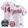 Men’s Arkansas Razorbacks 2025 World Series Vapor Premier Limited Jersey – All Stitched