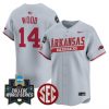 Men’s Arkansas Razorbacks 2025 World Series Vapor Premier Limited Jersey – All Stitched