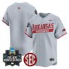 Men’s Arkansas Razorbacks 2025 World Series Vapor Premier Limited Jersey – All Stitched