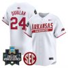 Men’s Arkansas Razorbacks 2025 World Series Vapor Premier Limited Jersey – All Stitched