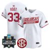 Men’s Arkansas Razorbacks 2025 World Series Vapor Premier Limited Jersey – All Stitched
