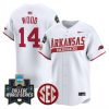 Men’s Arkansas Razorbacks 2025 World Series Vapor Premier Limited Jersey – All Stitched