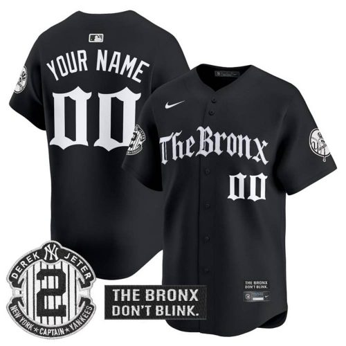 New York Yankees The Bronx Gothic Ink Drop Edition Personalized Baseball Jersey